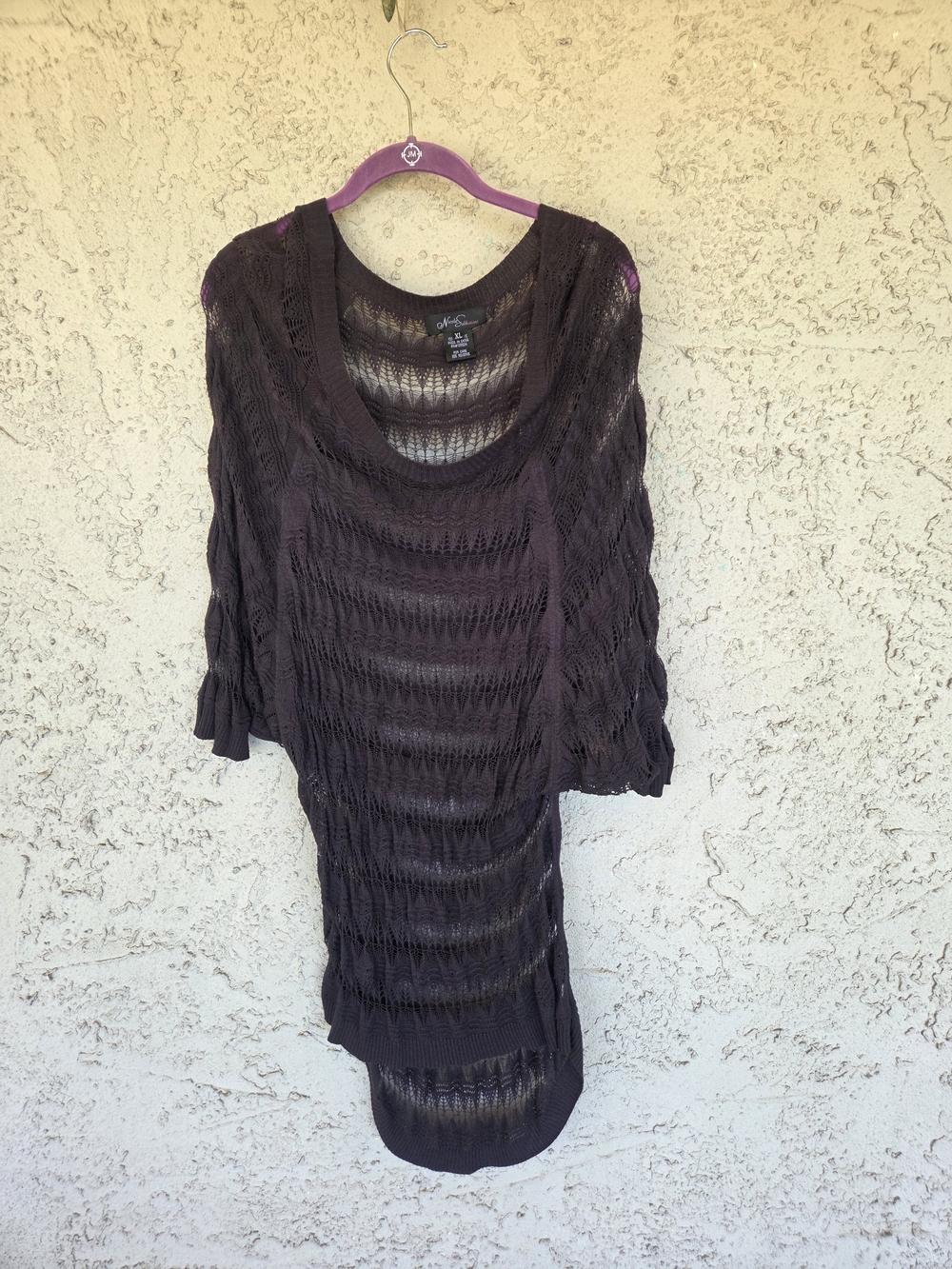Nicole Sabbattini Plum Openwork Tunic